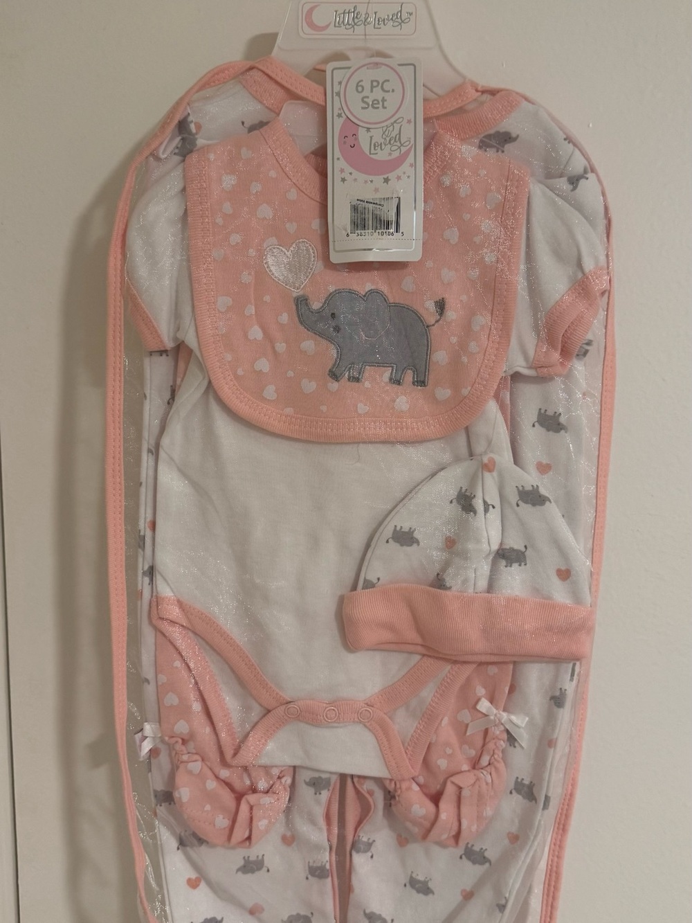 Baby 6-Piece Pink Elephant Layette Set (3-6 months)